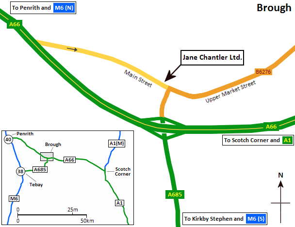 Map of local area showing driving directions